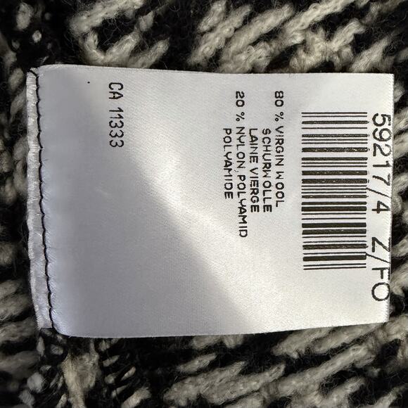 Marc Cain Houndstooth Tweed Wool Black White Button Down Dress - Picture 6 of 6